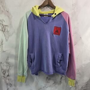 Teddy Fresh Hoodie Mens XL Pink Purple Sweatshirt Colorblock Heavyweight